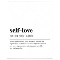 Self-Love Definition Print Instant Download by LittleSizzle
