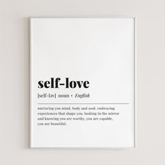 Self-Love Definition Print Instant Download by Littlesizzle