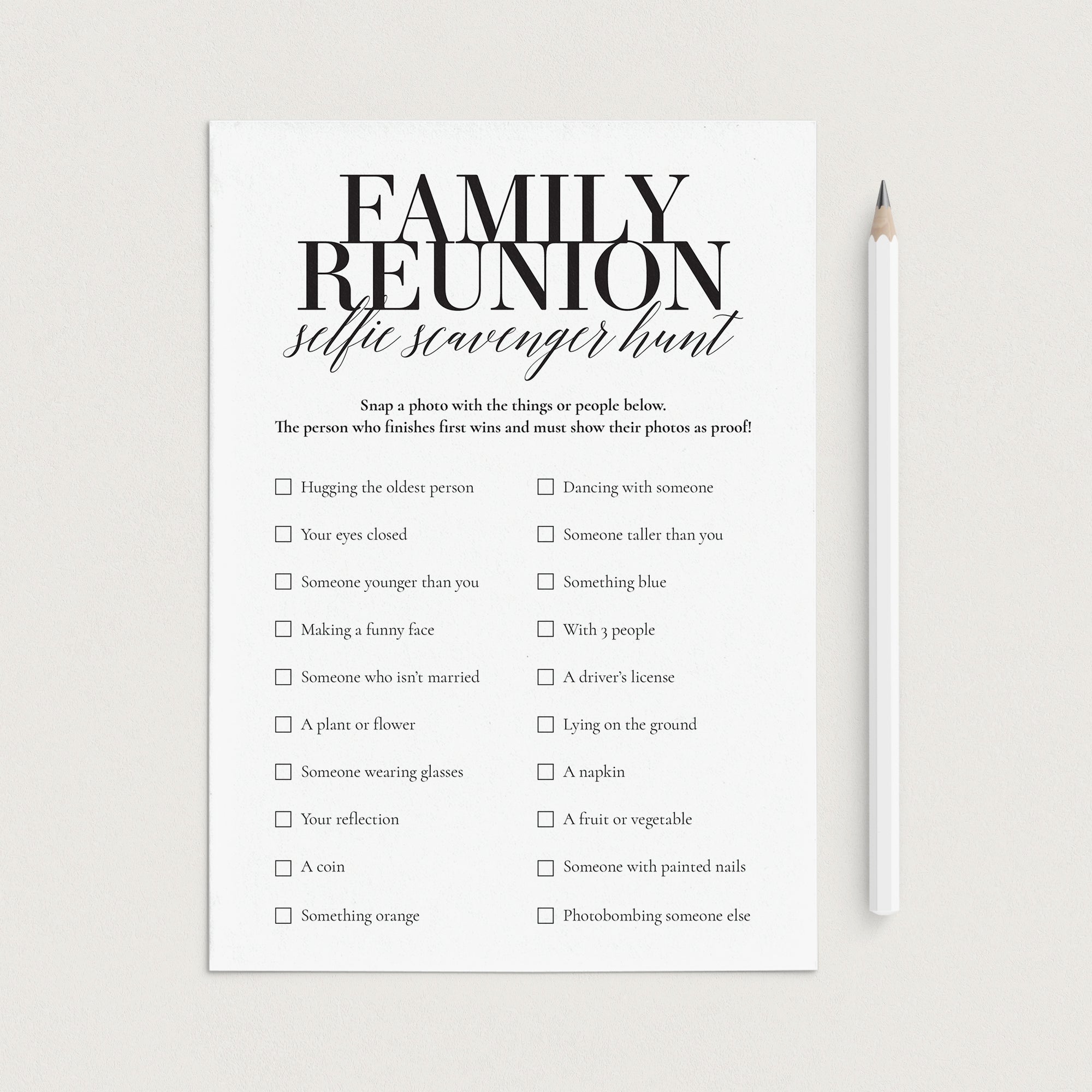 Printable Family Reunion Scavenger Hunt by LittleSizzle