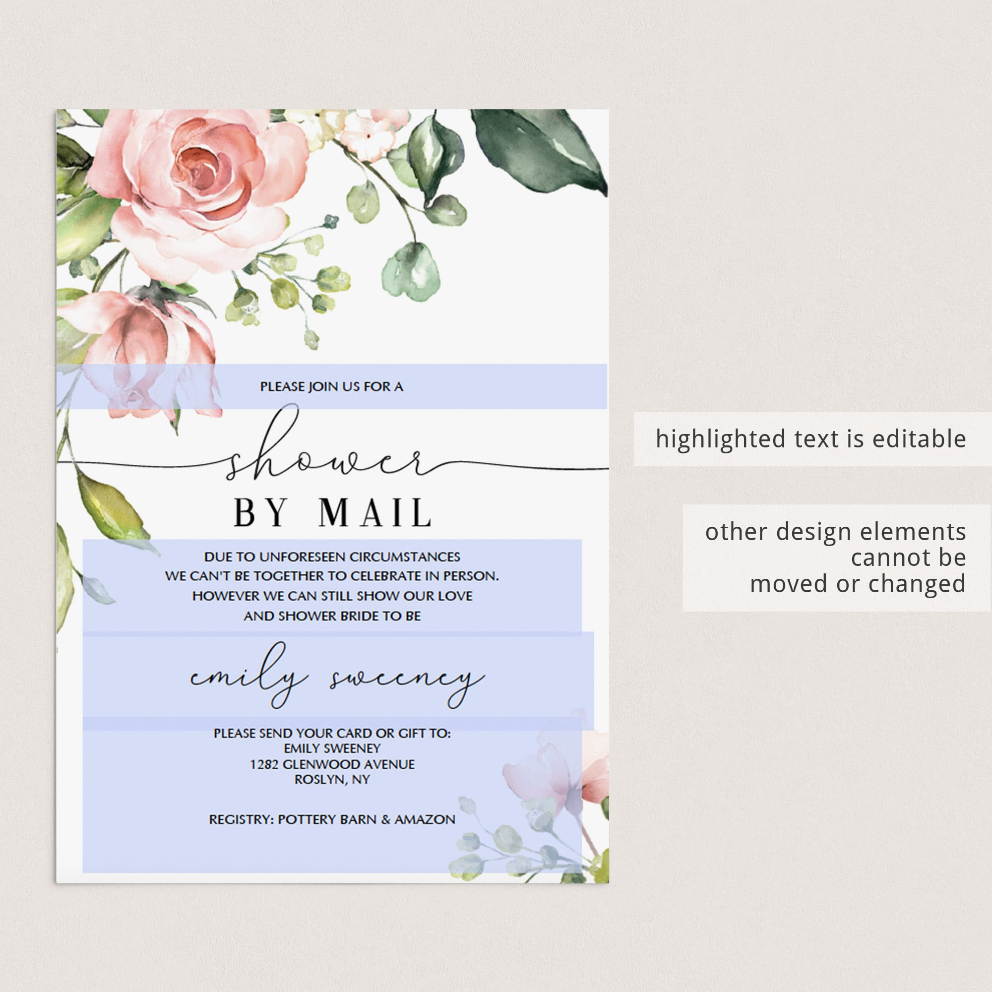 Long distance bridal shower evite template by LittleSizzle