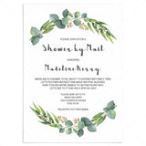 Greenery shower by mail invitation template by LittleSizzle