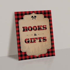 Books and Gifts Sign for Rustic Baby Shower