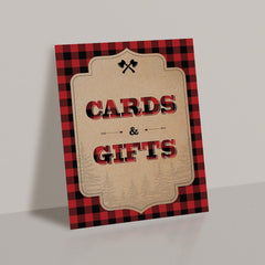 Buffalo plaid party decor cards and gift sign by LittleSizzle