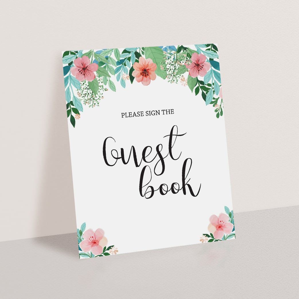 Baby girl shower guest book printable DIY by LittleSizzle