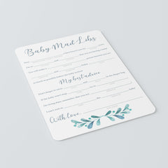 Teal Baby Shower Games Package Printable