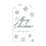 Personalized Christmas Tag Template Silver and Blue by LittleSizzle