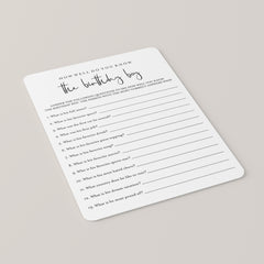 How Well Do You Know The Birthday Boy Printable
