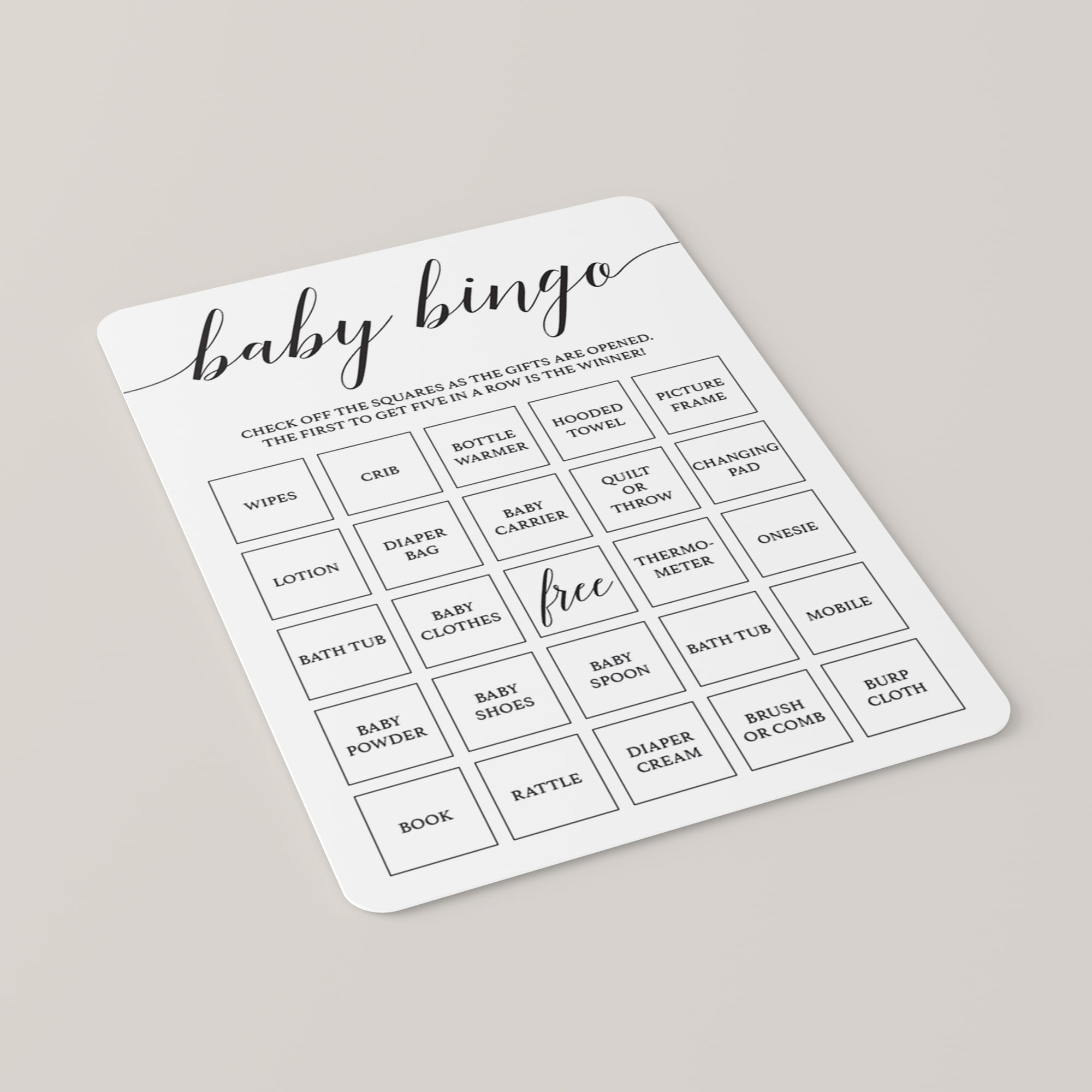 Blank baby shower bingo cards black and white printable by LittleSizzle
