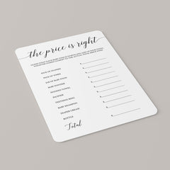 Calligraphy baby shower games the price is right by LittleSizzle