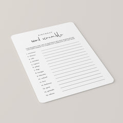 Word Scramble Birthday Game for All Ages Printable