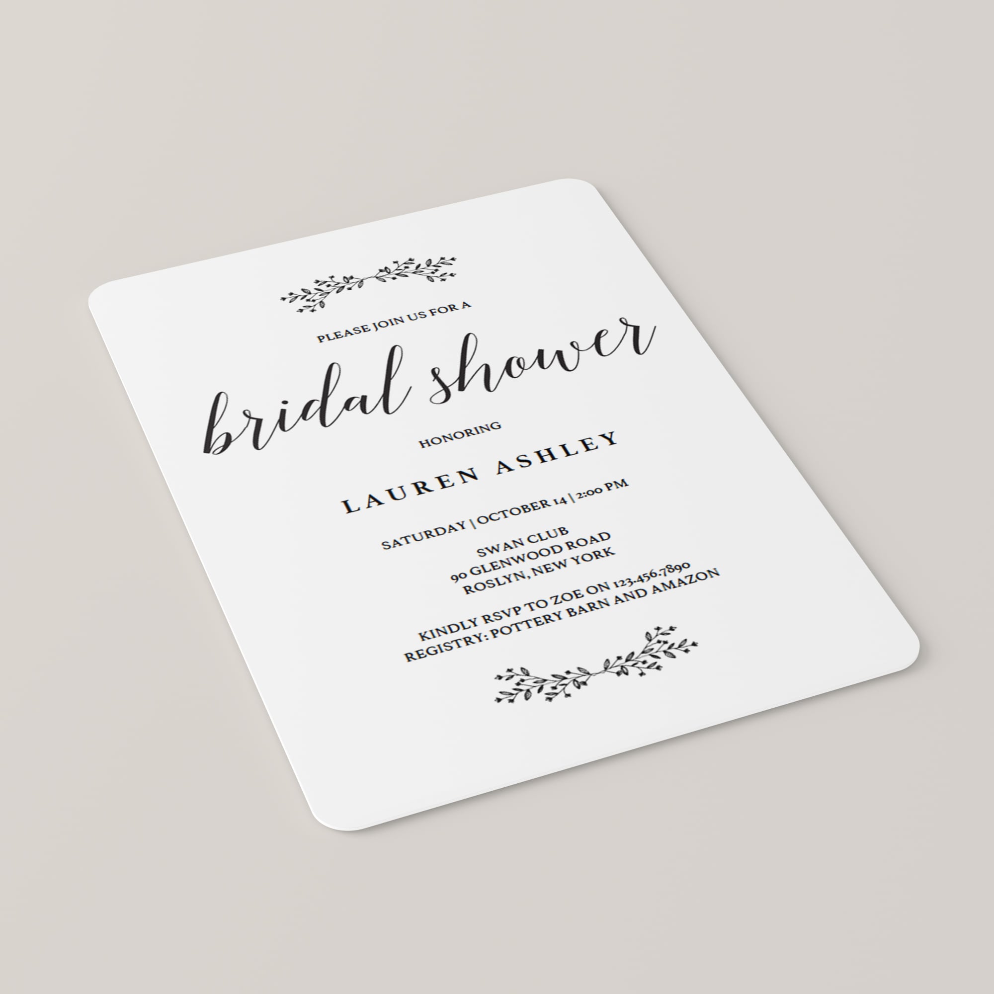 Simple bridal party invitation templates by LittleSizzle