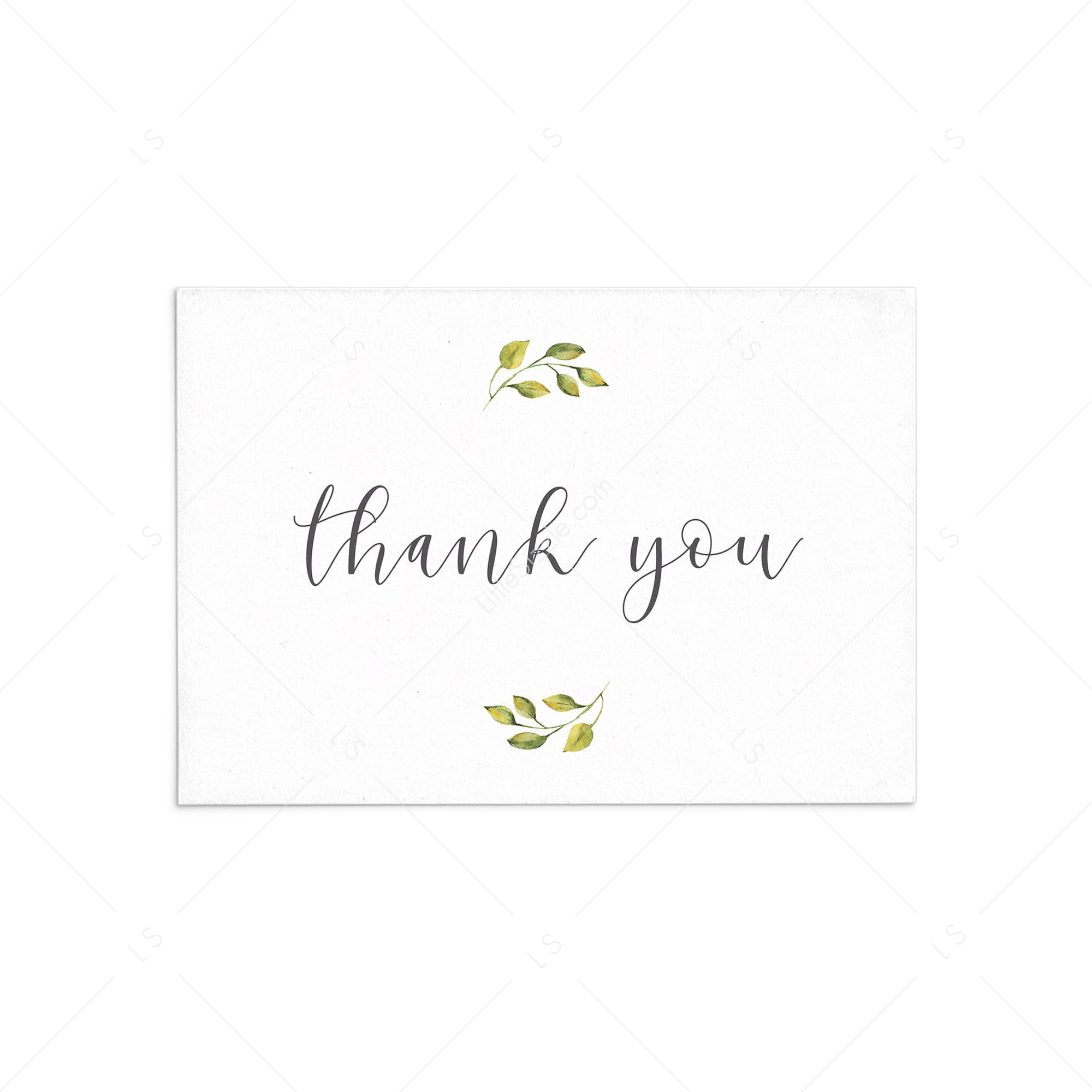 Printable thank you note cards with watercolor greenery by LittleSizzle
