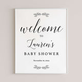Elegant Black and White Baby Shower Welcome Sign Template