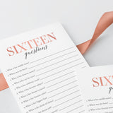 Sweet Sixteen Party Game How Well Do You Know The Birthday Girl Printable