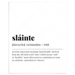 Sláinte Definition Print Instant Download by LittleSizzle