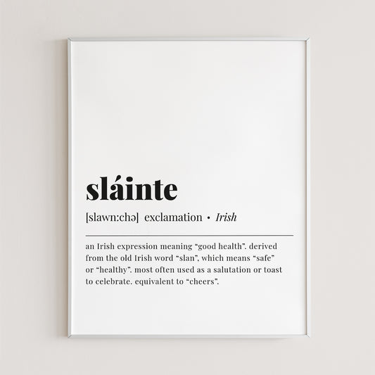 Sláinte Definition Print Instant Download by LittleSizzle