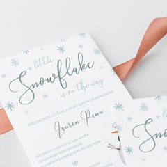 Snowmen baby shower invitation printable PDF download by LittleSizzle