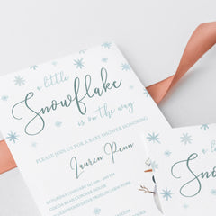 Snowmen winter baby shower invite template by LittleSizzle
