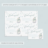 Snowmen baby shower book request card template by LittleSizzle