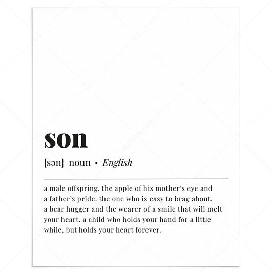 Son Definition Print Instant Download by LittleSizzle