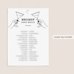 Divorce Party Game Match The Breakup Song with Answers