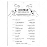Divorce Party Game Match The Breakup Song with Answers by LittleSizzle