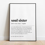 Soul Sister Definition Print Instant Download