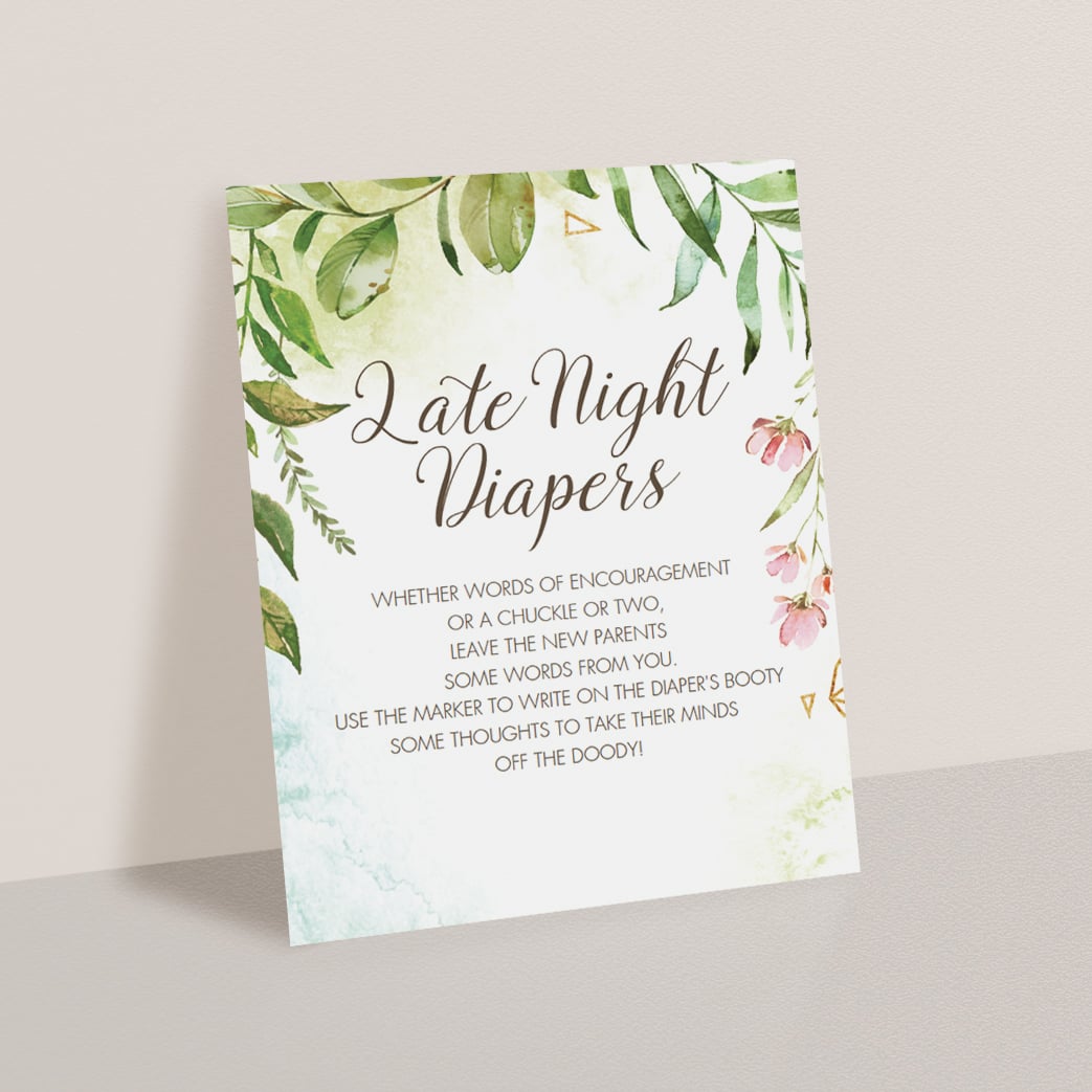 Late night diaper game for garden themed baby party by LittleSizzle