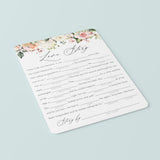 Coral Bridal Shower Mad Libs Love Story Printables