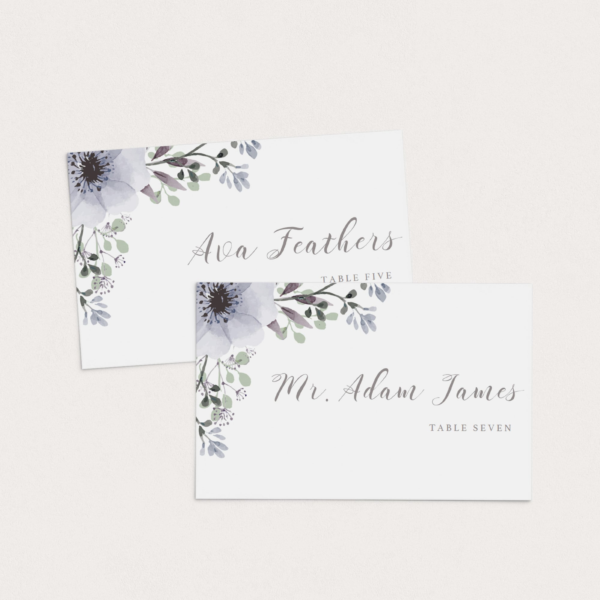 Editable name cards floral theme by LittleSizzle