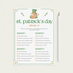 Adult St Patrick's Day Games Bundle Printable