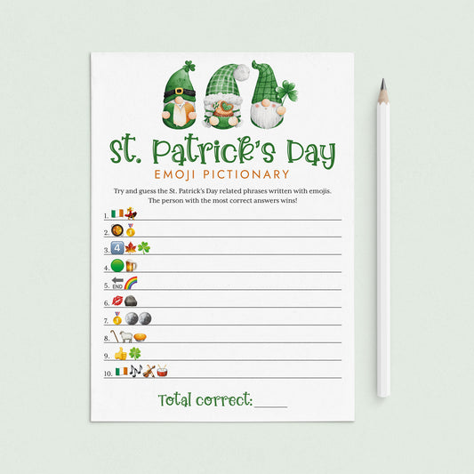 St Patrick's Emoji Game with Answer Key Printable by LittleSizzle