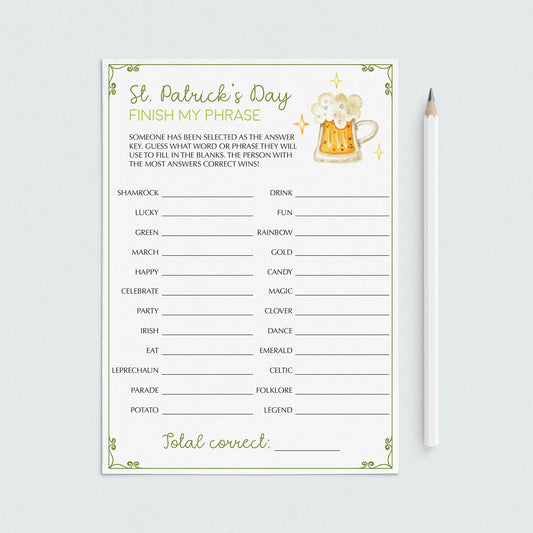 (Virtual) St Patricks Office Party Game Instant Download by LittleSizzle