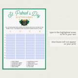St. Patrick's Day Game For Kids Scattergories