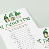 Fun St Patrick's Day Game Irish Slang Words Match Up with Answers