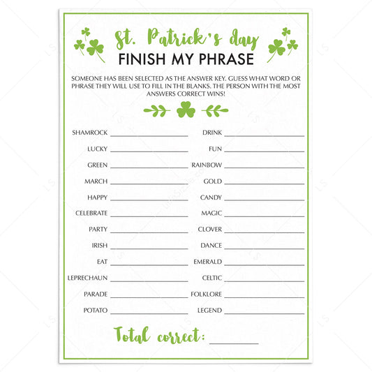 (Teams) Saint Patrick's Day Office Game Finish My Phrase by LittleSizzle