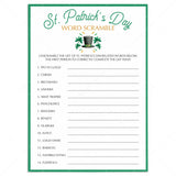 St. Patrick's Day Word Scramble Instant Download by LittleSizzle