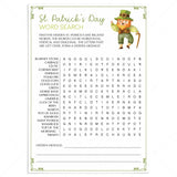 Printable St Patricks Word Search Game with Answers by LittleSizzle