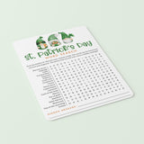 Printable St Paddy's Day Game for Kids Word Search with Answer Key