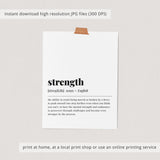 Strength Definition Print Instant Download