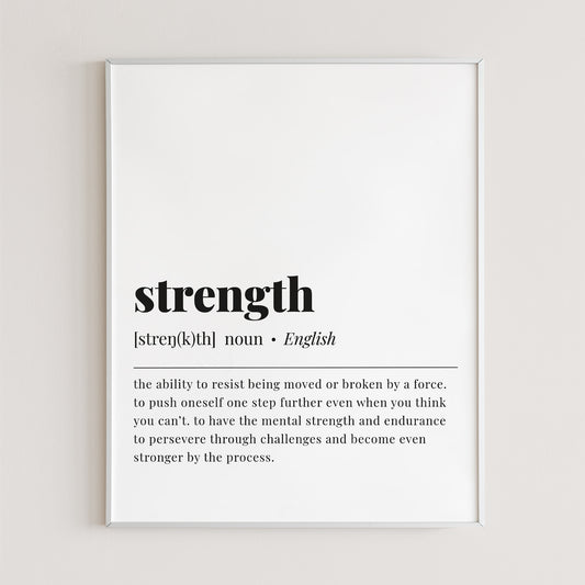 Strength Definition Print Instant Download by Littlesizzle