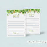 Tropical leaves advice card printable by LittleSizzle