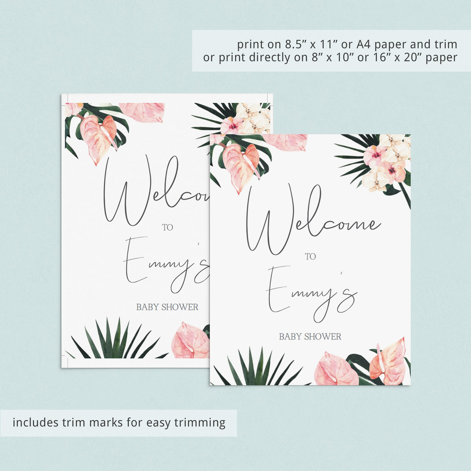 Summer baby shower welcome board template by LittleSizzle