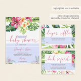 Tropical Baby Shower Invitation Suite Templates