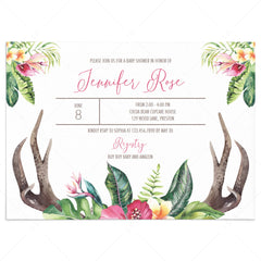 Bohemian girl baby shower invite template by LittleSizzle