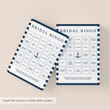 Bridal Shower Bingo Cards Nautical Theme