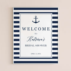 Nautical Welcome Sign for Bridal Shower Decor
