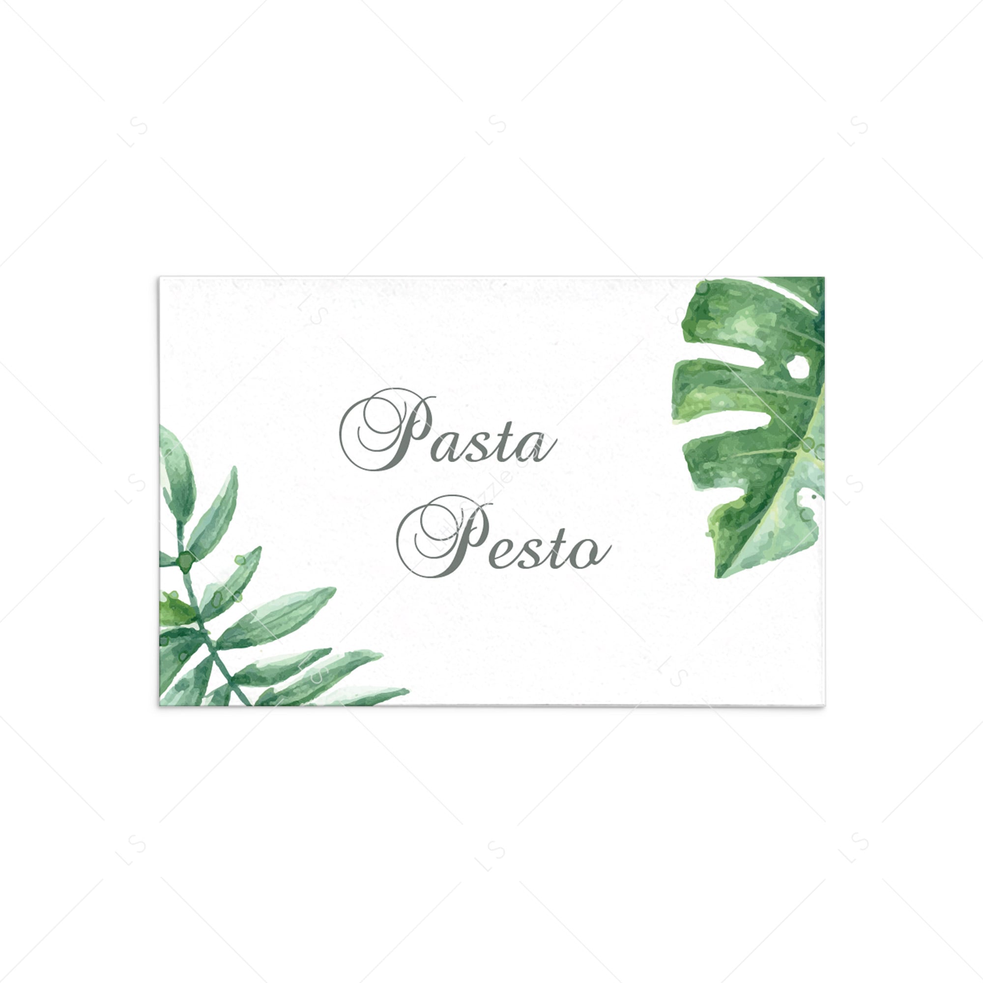 Buffet Card Template Botanical Leaves by LittleSizzle