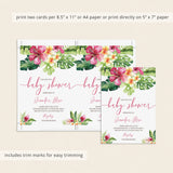 Tropical Baby Shower Invitation PDF Template