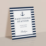 Sanitizing Station Sign Printable Nautical Theme